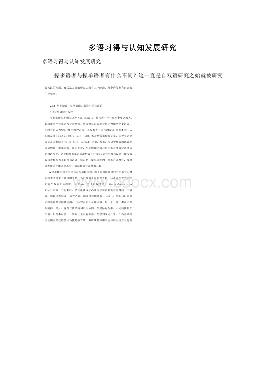 多语习得与认知发展研究.docx