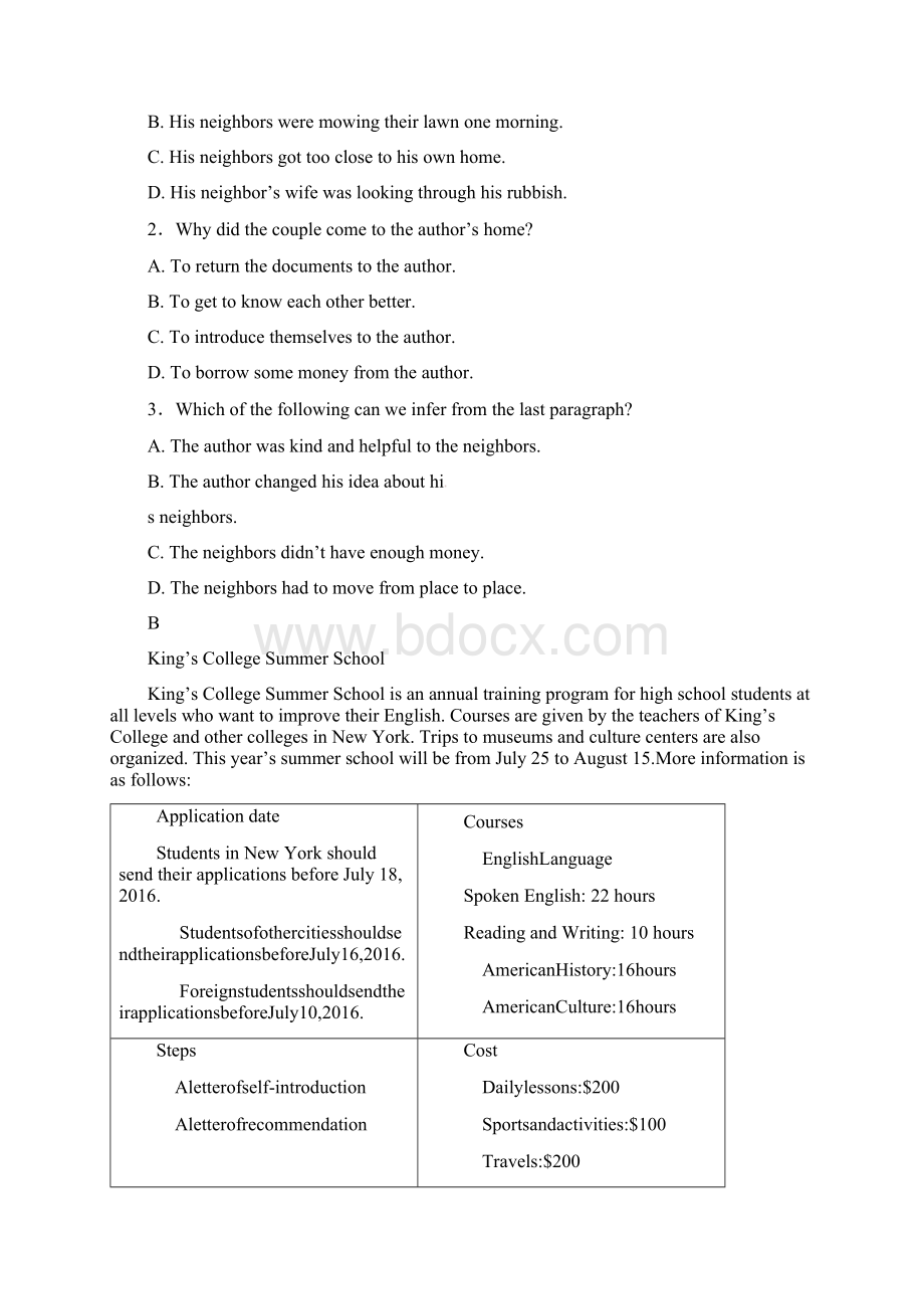 精选高三英语下学期开学摸底考试试题.docx_第2页