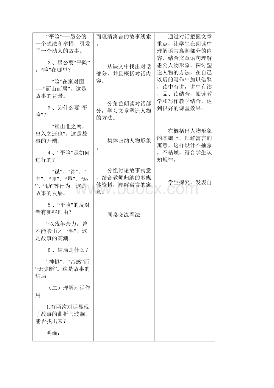 最新人教版初中语文九年级下册23愚公移山公开课教学设计.docx_第3页