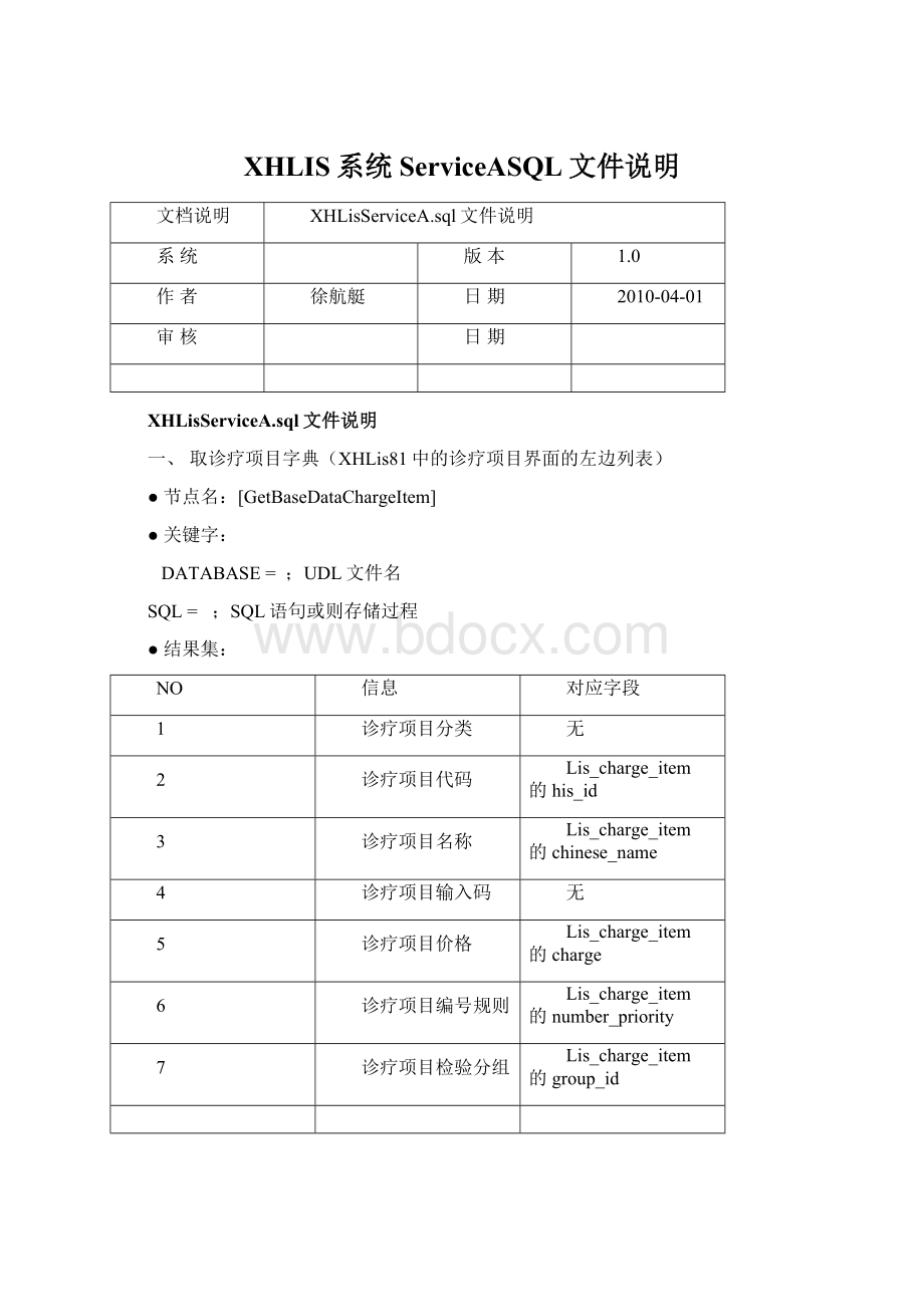 XHLIS系统ServiceASQL文件说明.docx_第1页