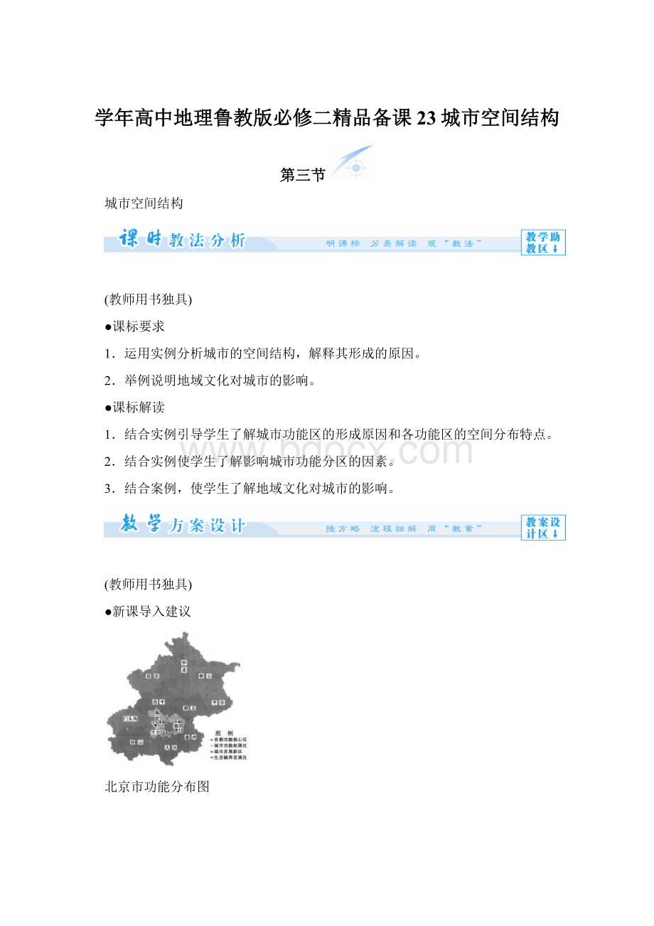 学年高中地理鲁教版必修二精品备课23城市空间结构.docx_第1页