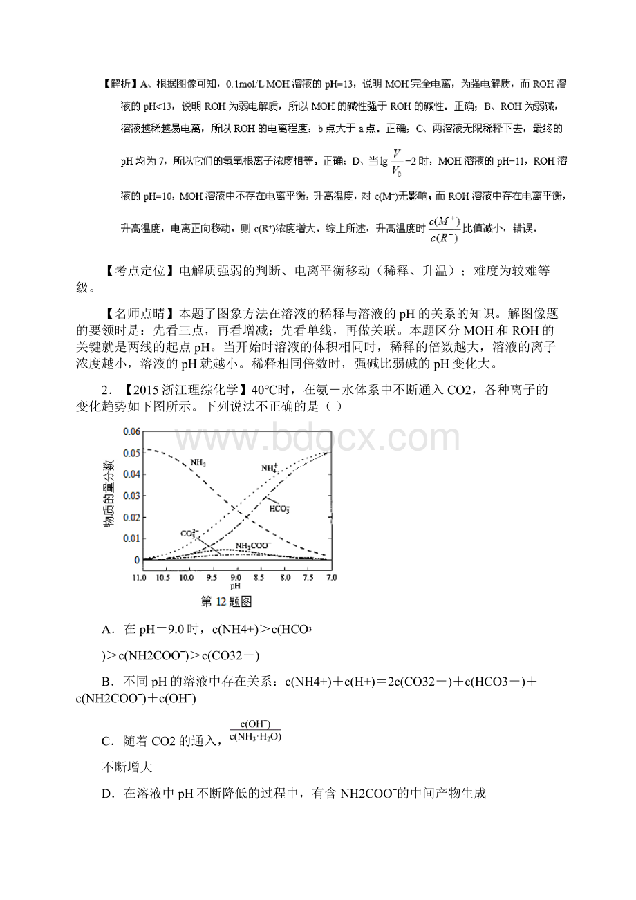 高考化学真题汇编水溶液中的离子平衡Word文档格式.docx_第2页