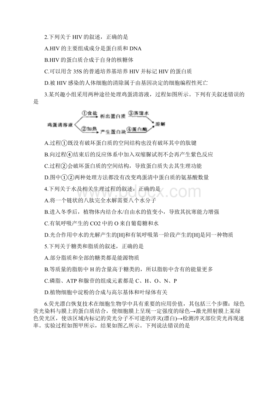 届湖南省长郡中学高三第三次调研考试 生物.docx_第2页