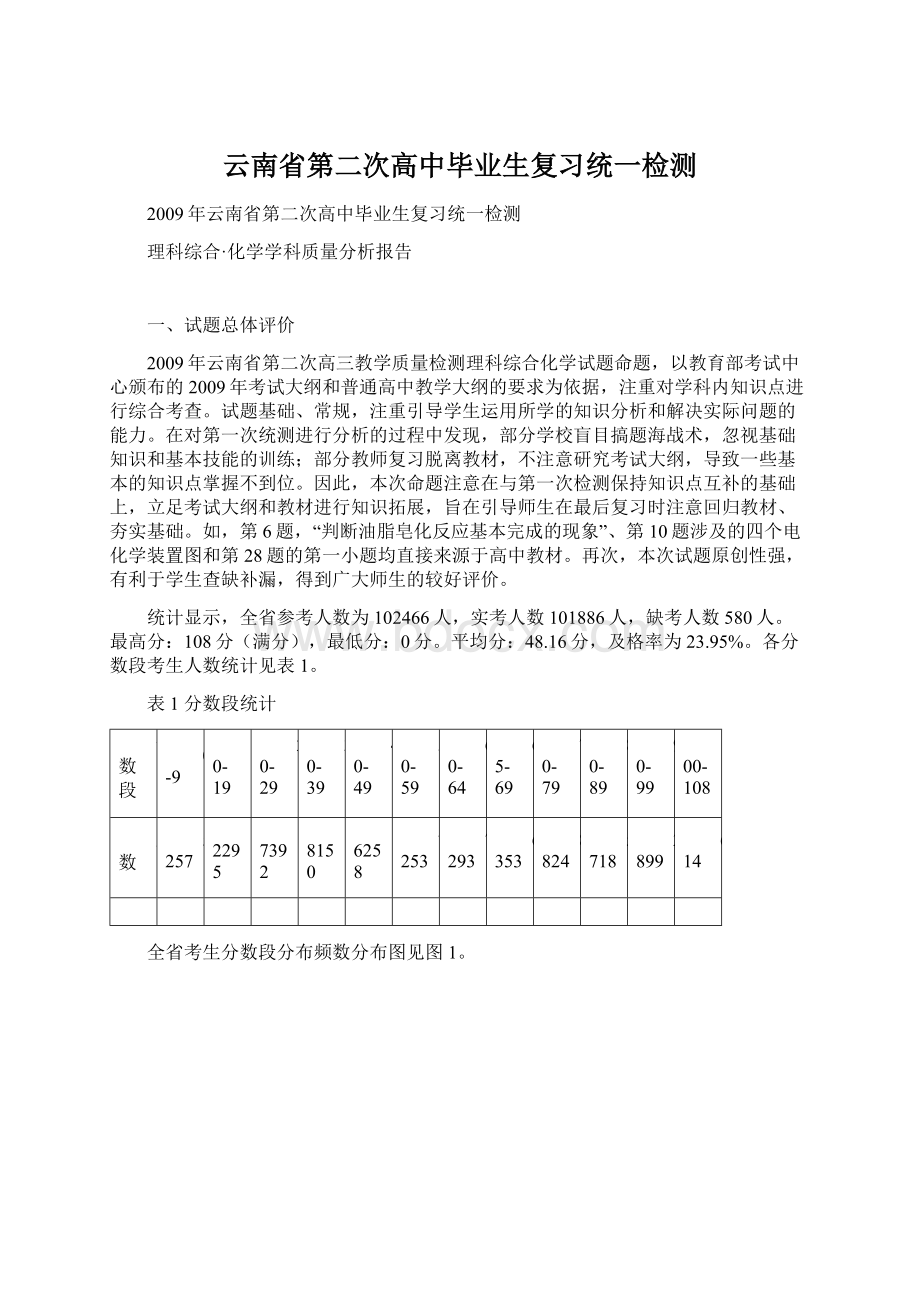 云南省第二次高中毕业生复习统一检测Word下载.docx