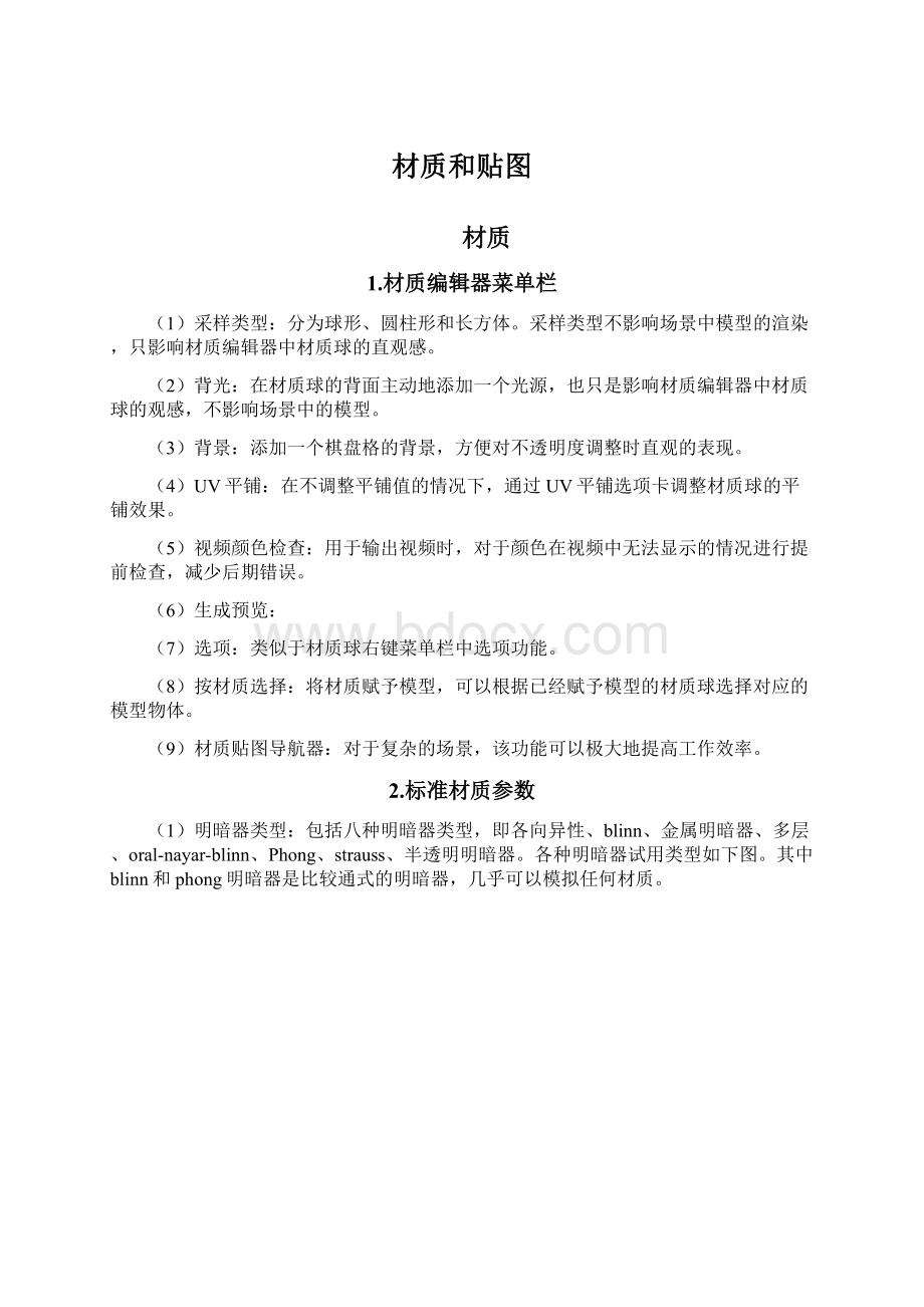 材质和贴图文档格式.docx