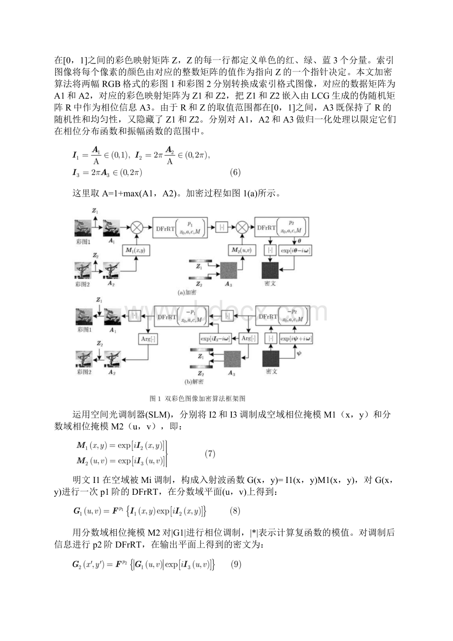 基于离散分数随机变换的双彩色图像加密算法Word文档格式.docx_第2页