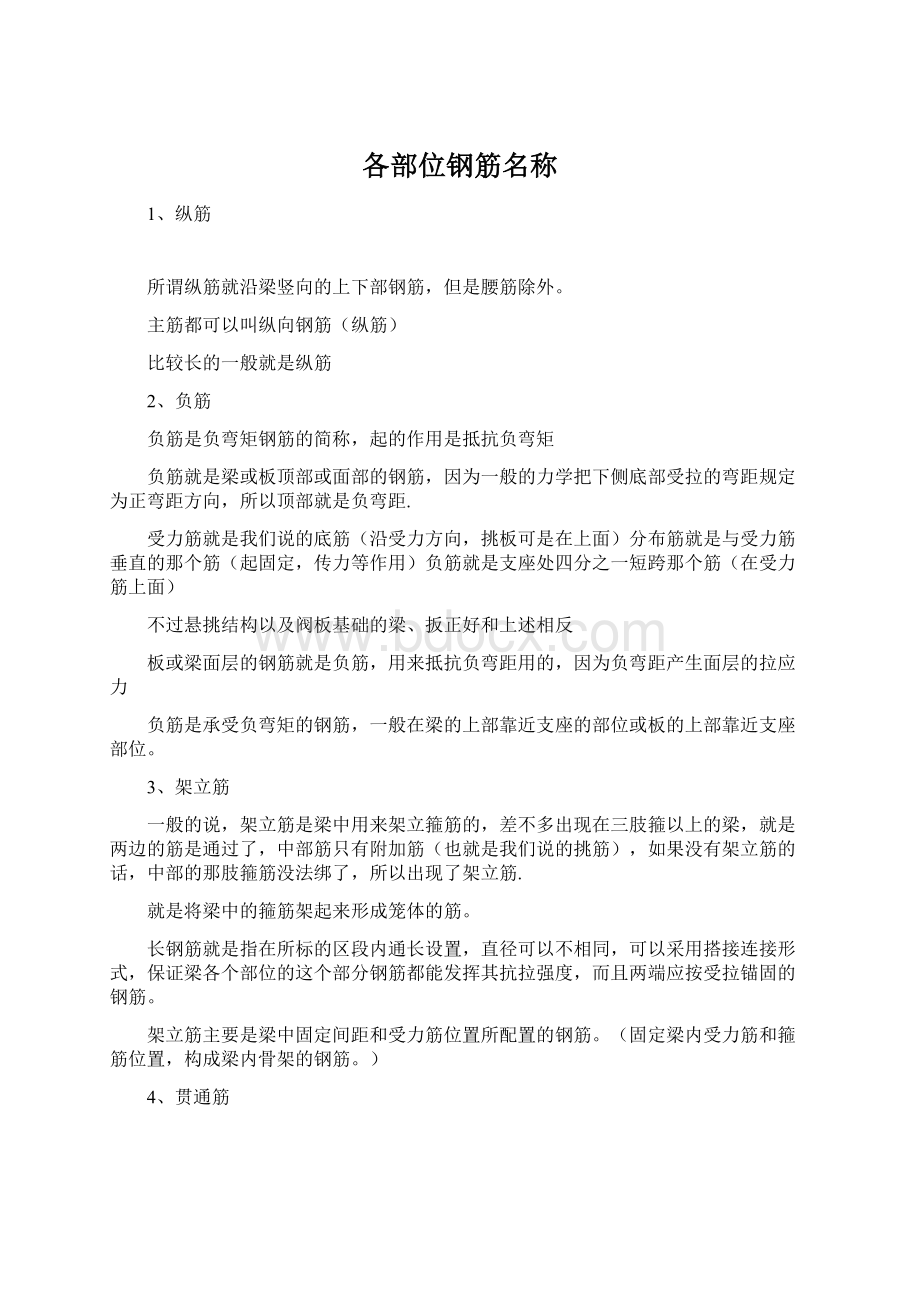 各部位钢筋名称Word文件下载.docx