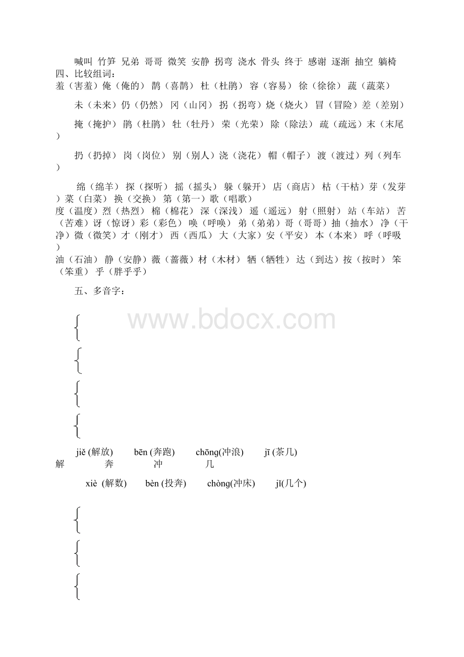 人教版二年级下册语文总复习整理版.docx_第2页