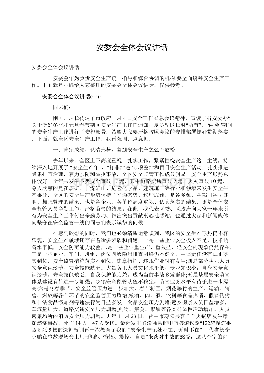 安委会全体会议讲话Word下载.docx_第1页