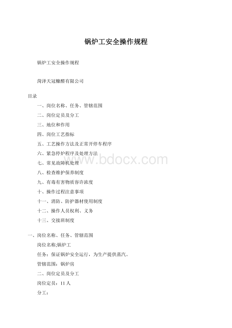 锅炉工安全操作规程Word文档下载推荐.docx