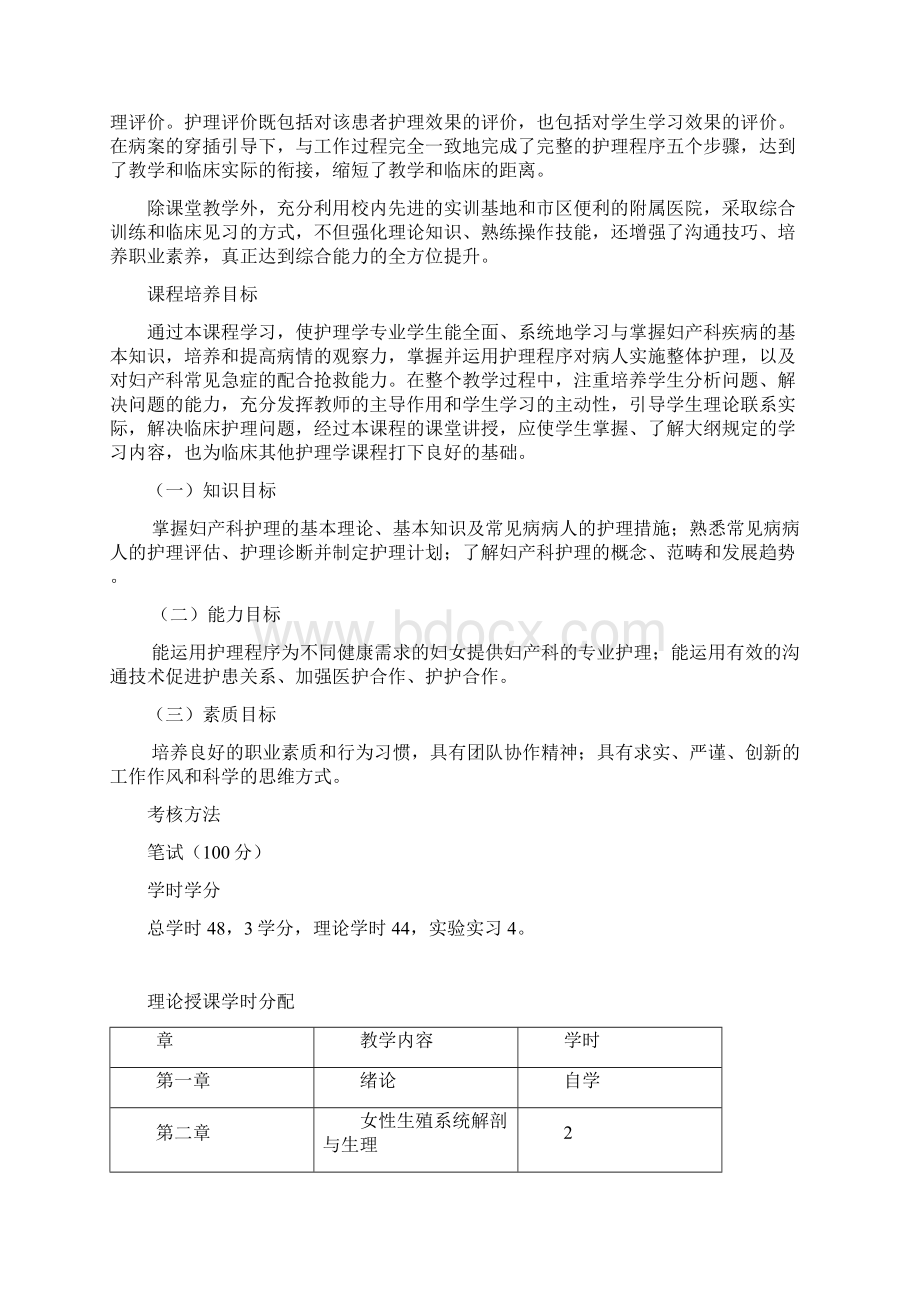 妇产科护理学课程标准.docx_第2页