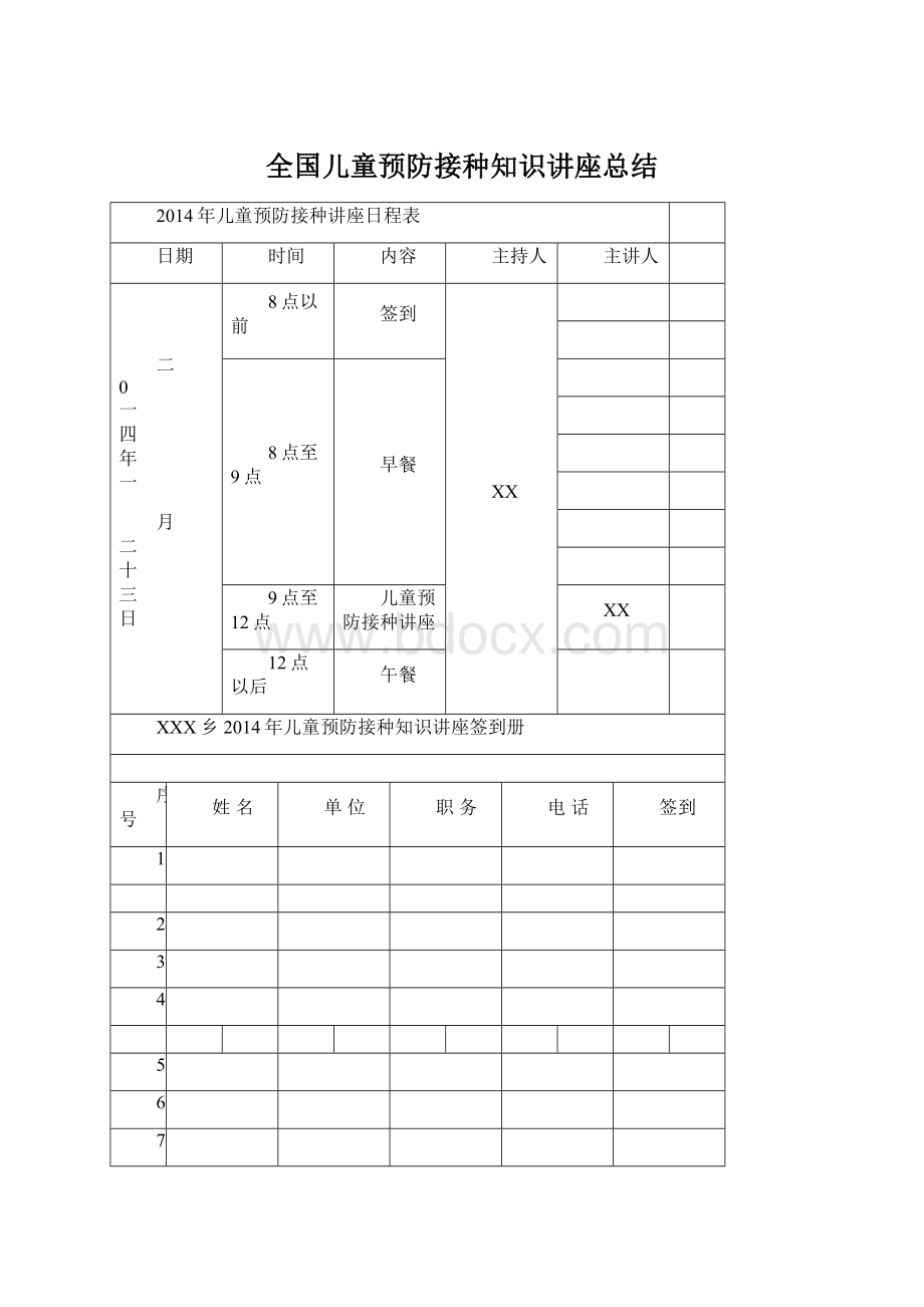 全国儿童预防接种知识讲座总结.docx