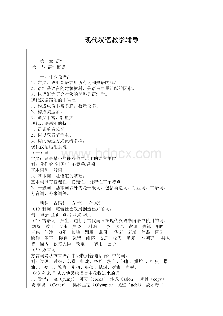 现代汉语教学辅导.docx_第1页