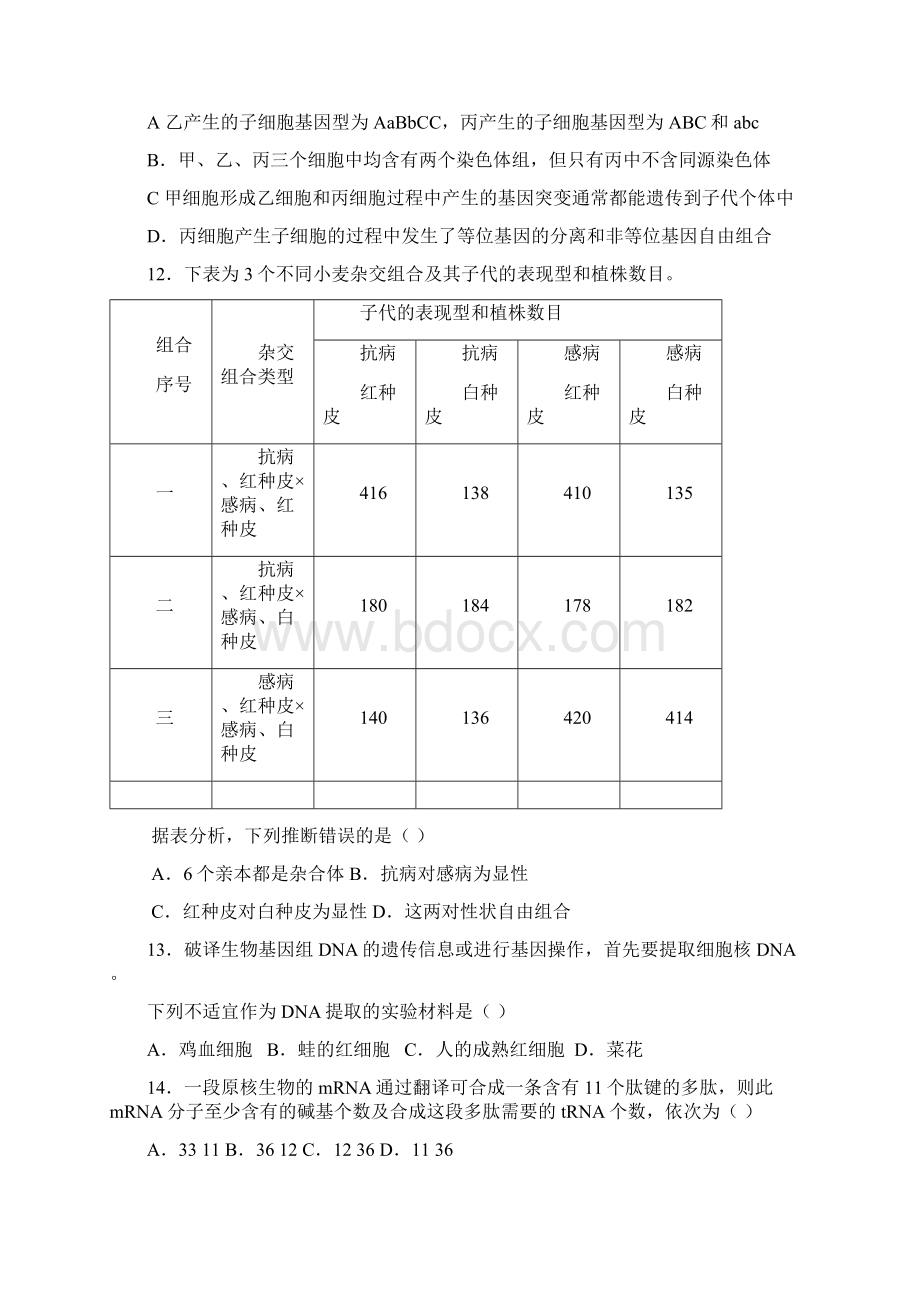 高二生物遗传与进化模块测试试题Word格式.docx_第3页