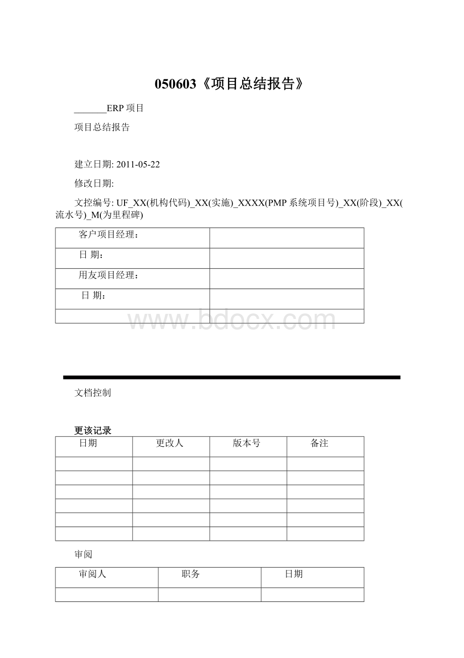 050603《项目总结报告》Word文件下载.docx