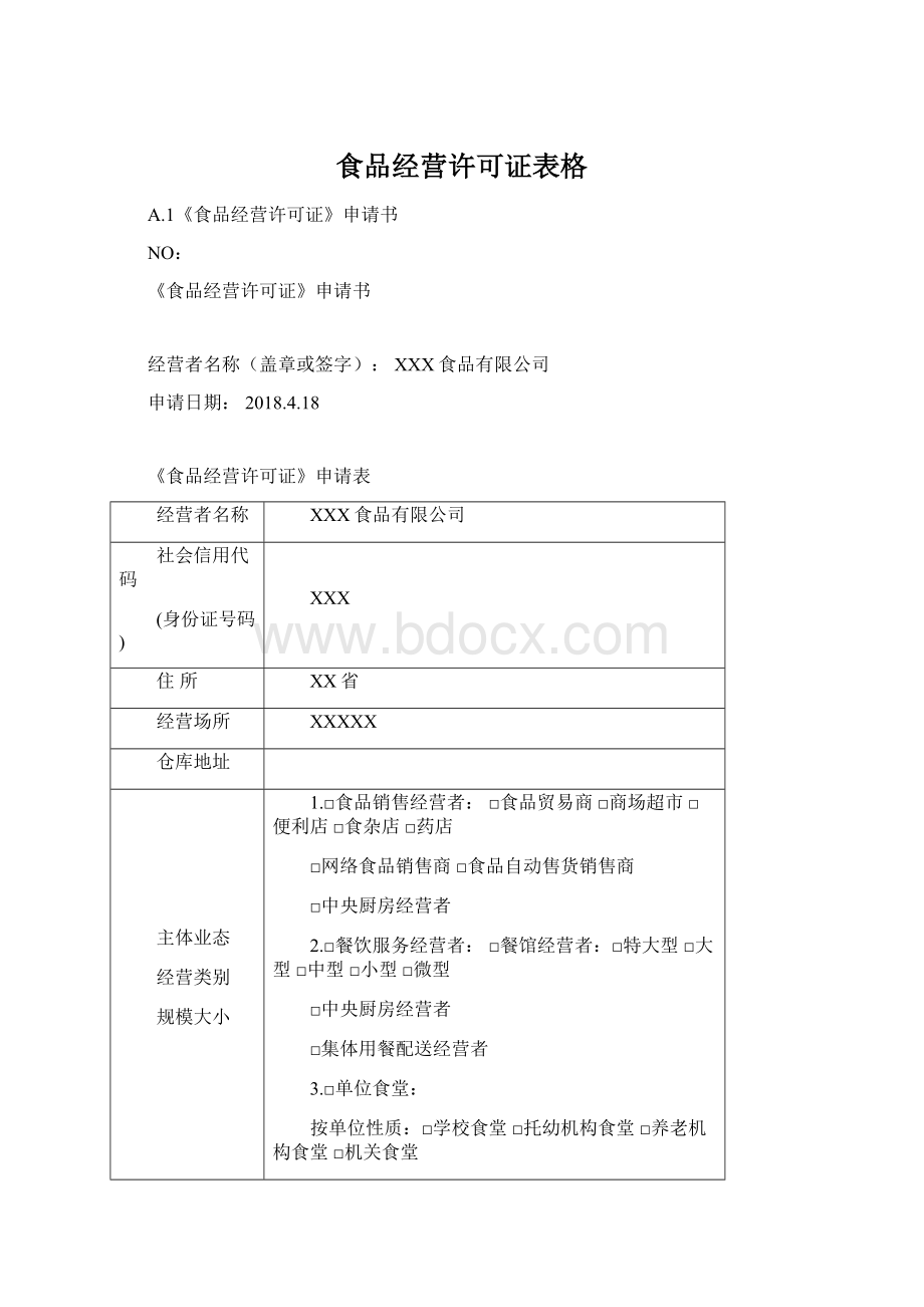 食品经营许可证表格Word文件下载.docx