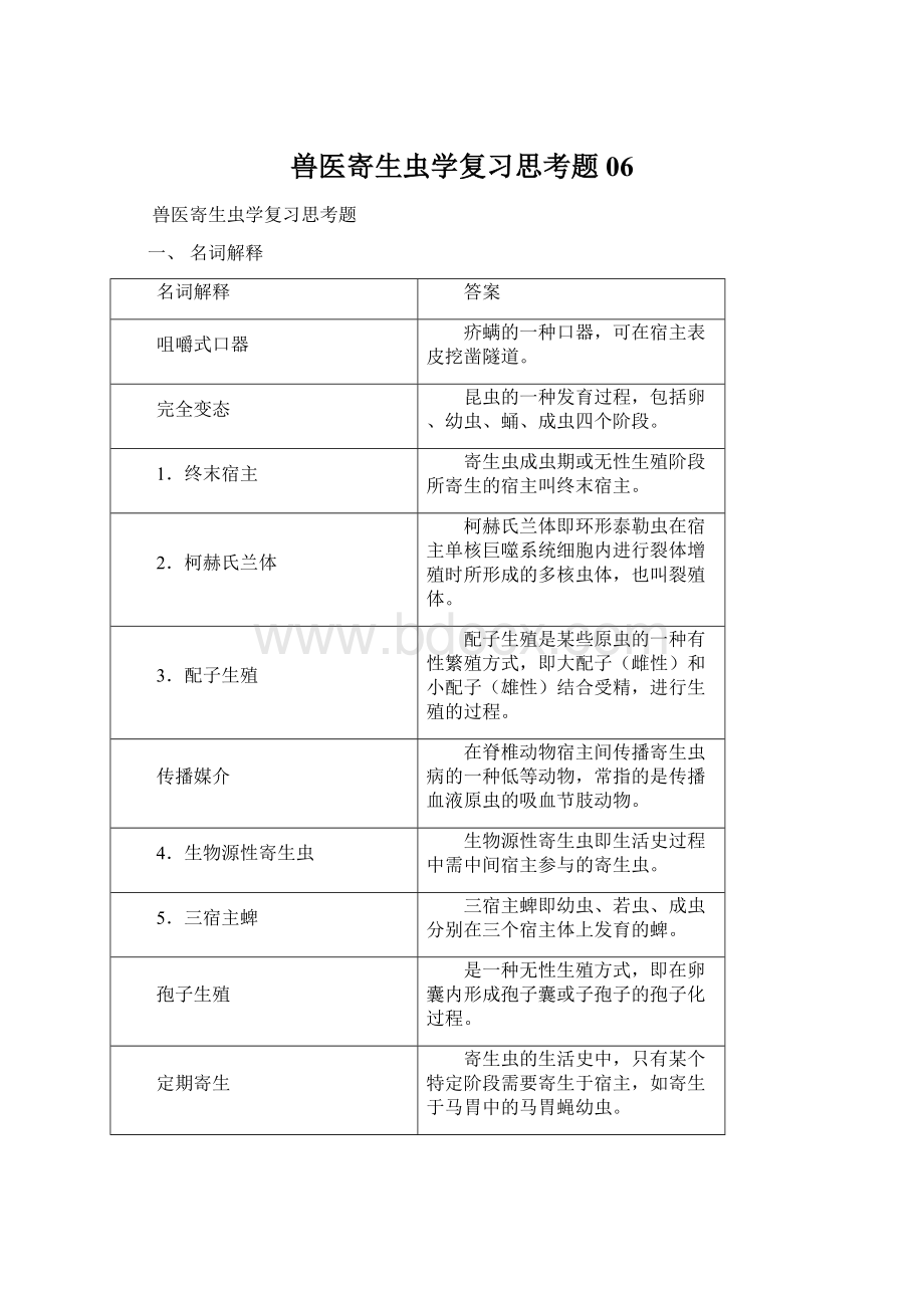 兽医寄生虫学复习思考题06.docx_第1页