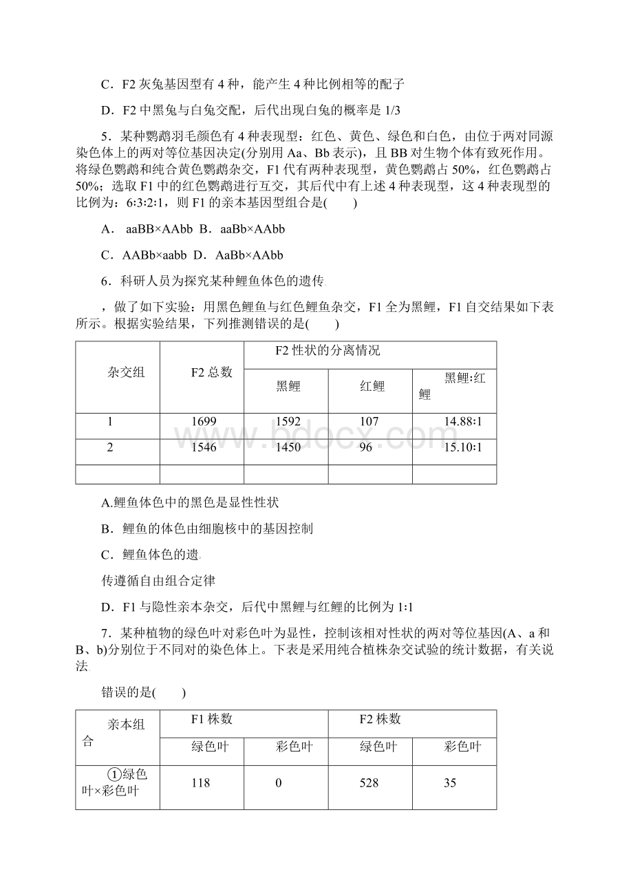 专题五《基因的自由组合定律》.docx_第2页