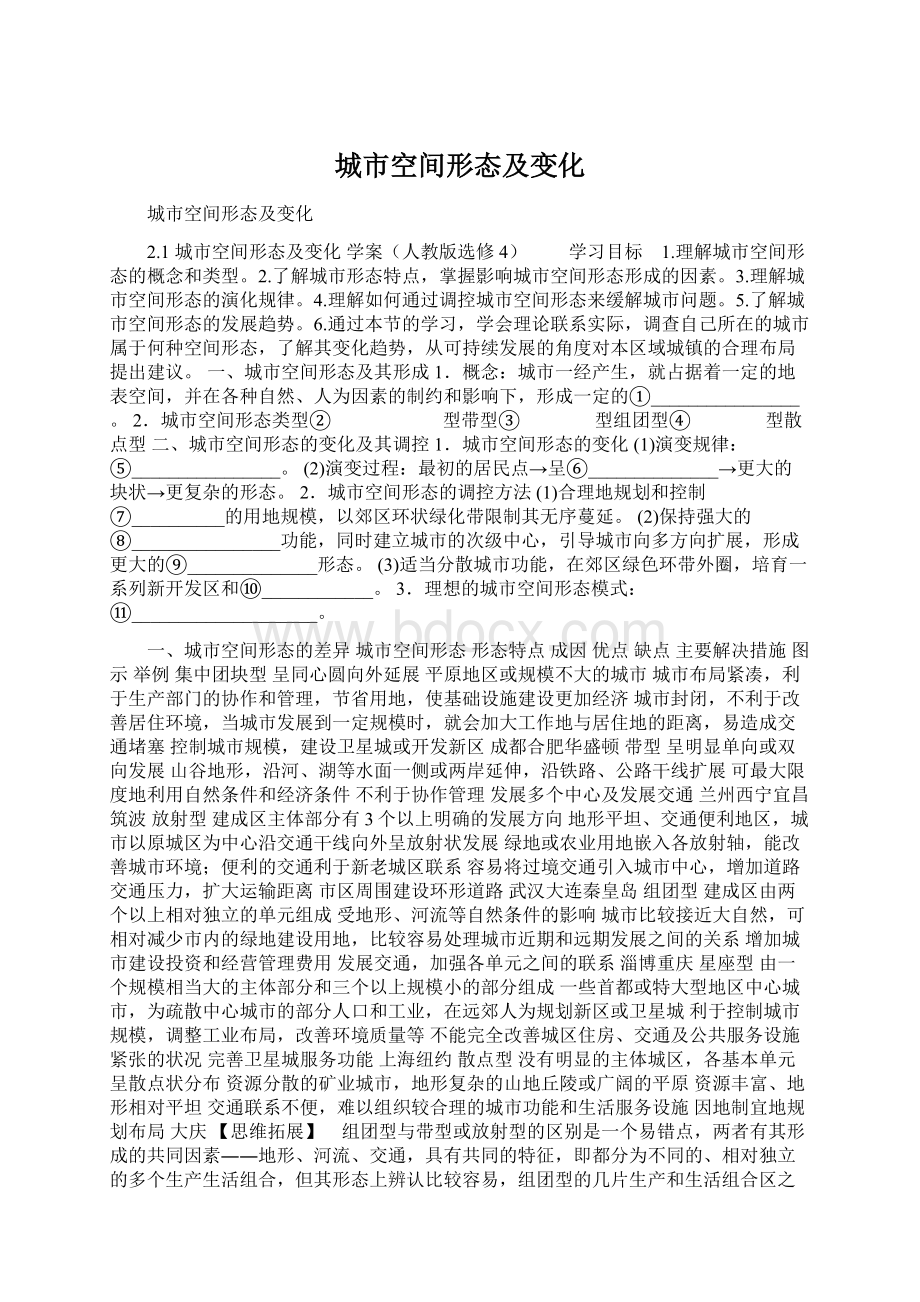 城市空间形态及变化Word文档下载推荐.docx