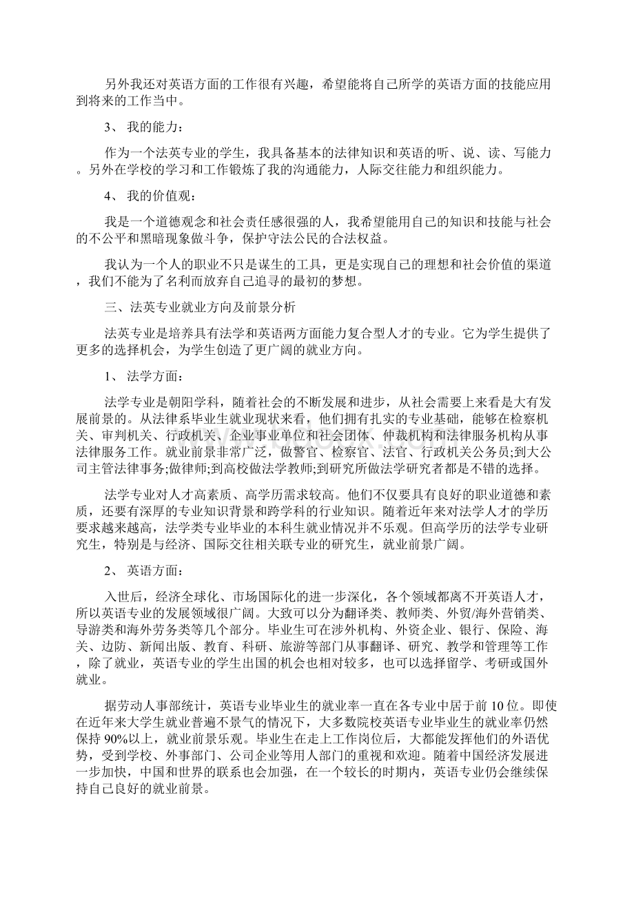 最新法英专业大学生职业生涯规划.docx_第2页