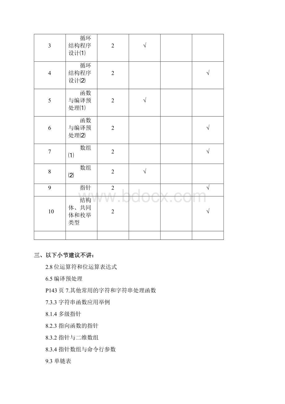 C语言程序设计教学规划非计算机专业.docx_第3页