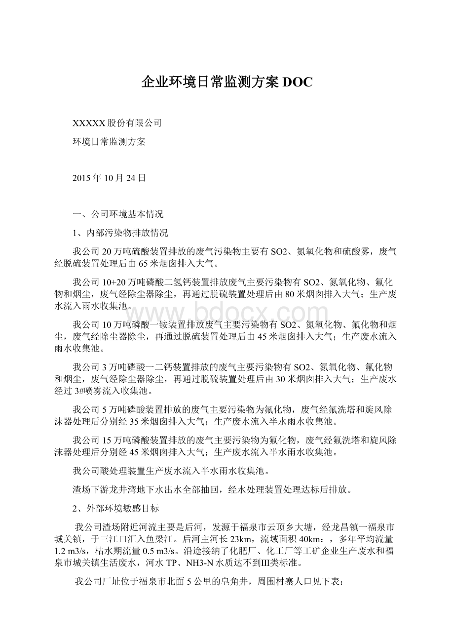 企业环境日常监测方案DOC.docx_第1页