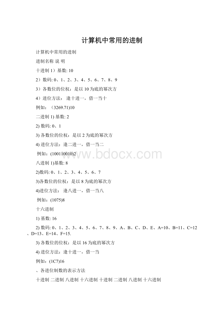 计算机中常用的进制文档格式.docx