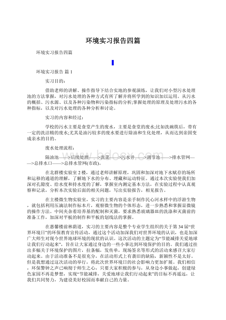 环境实习报告四篇.docx_第1页