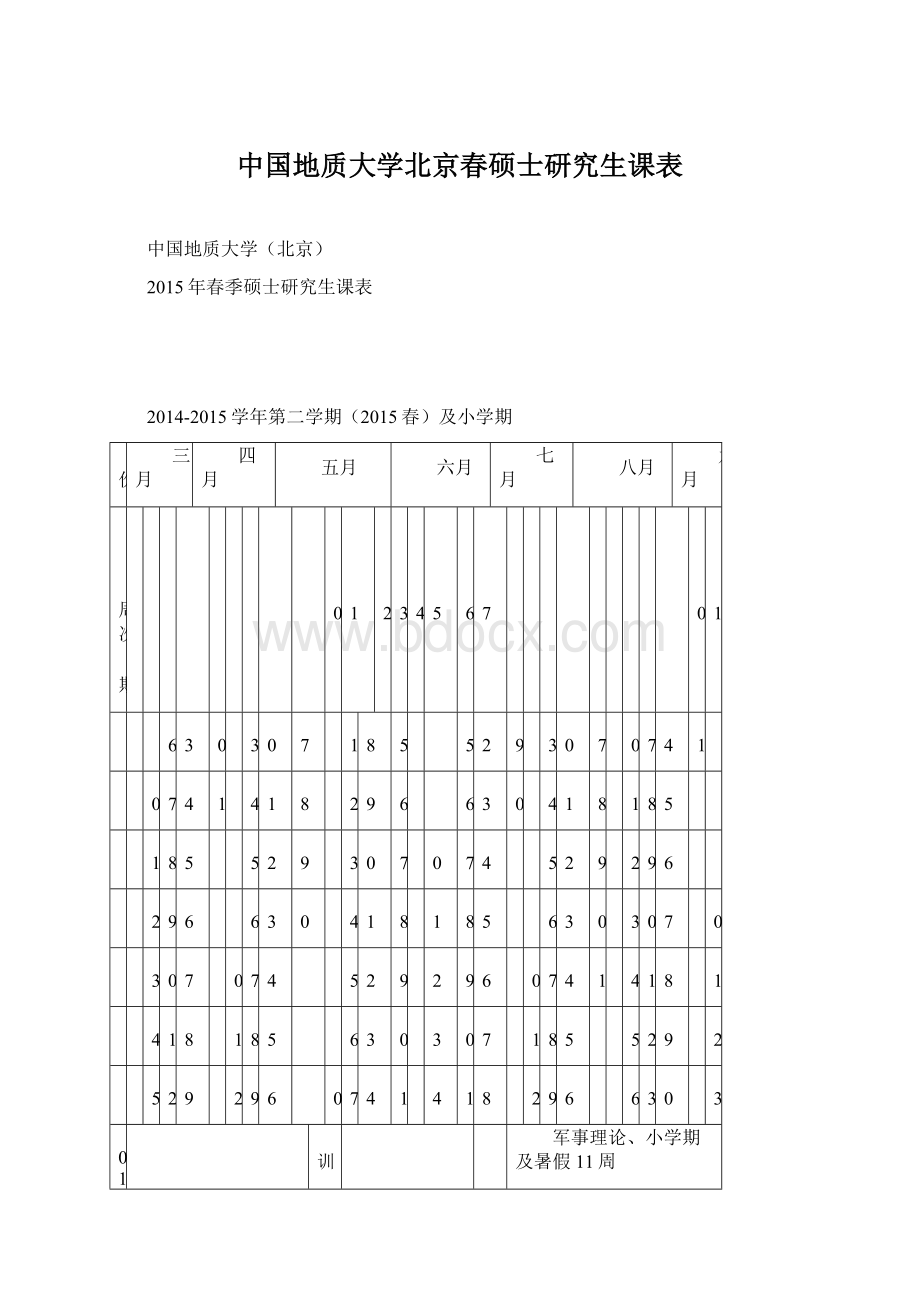 中国地质大学北京春硕士研究生课表.docx_第1页