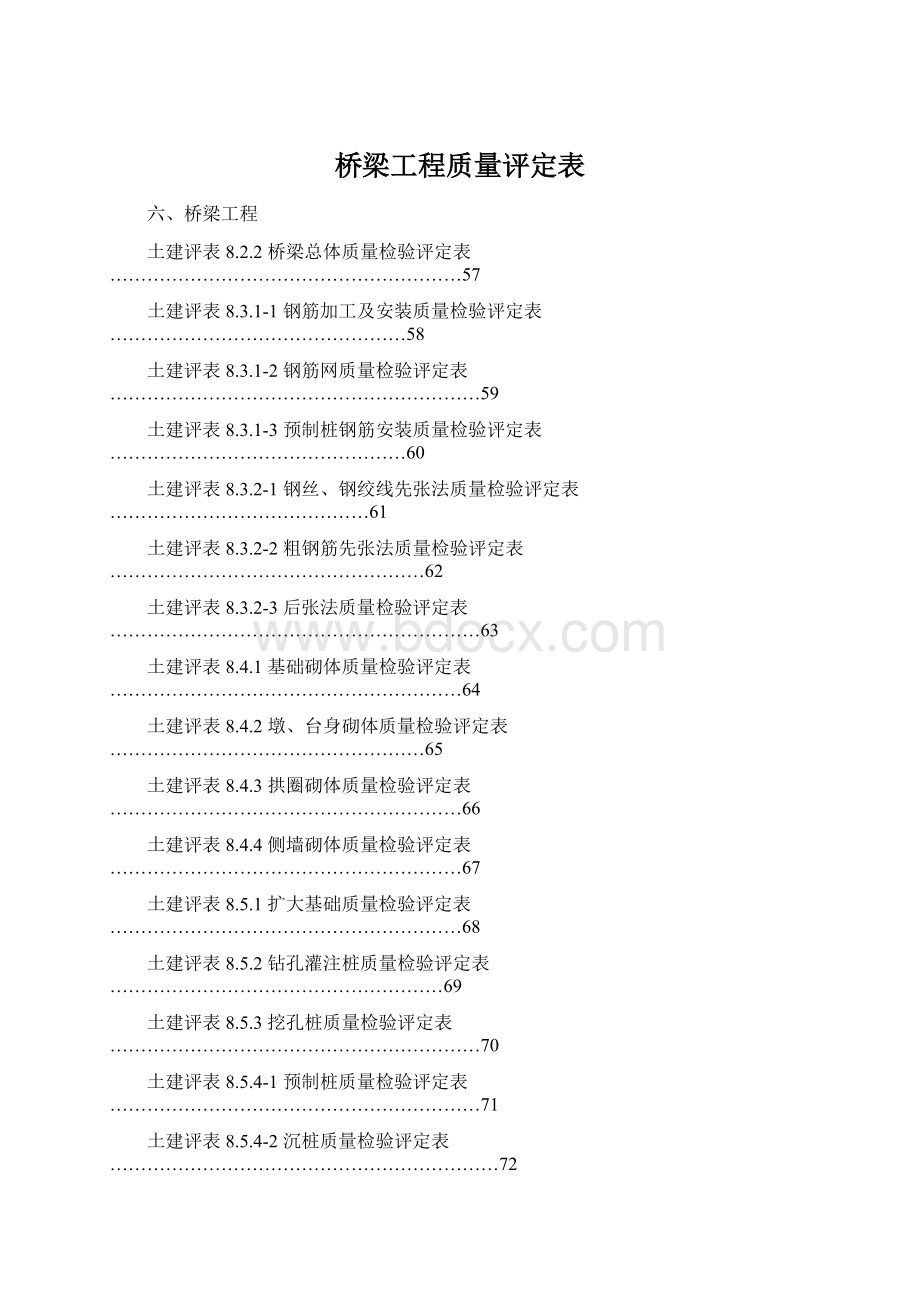 桥梁工程质量评定表.docx_第1页