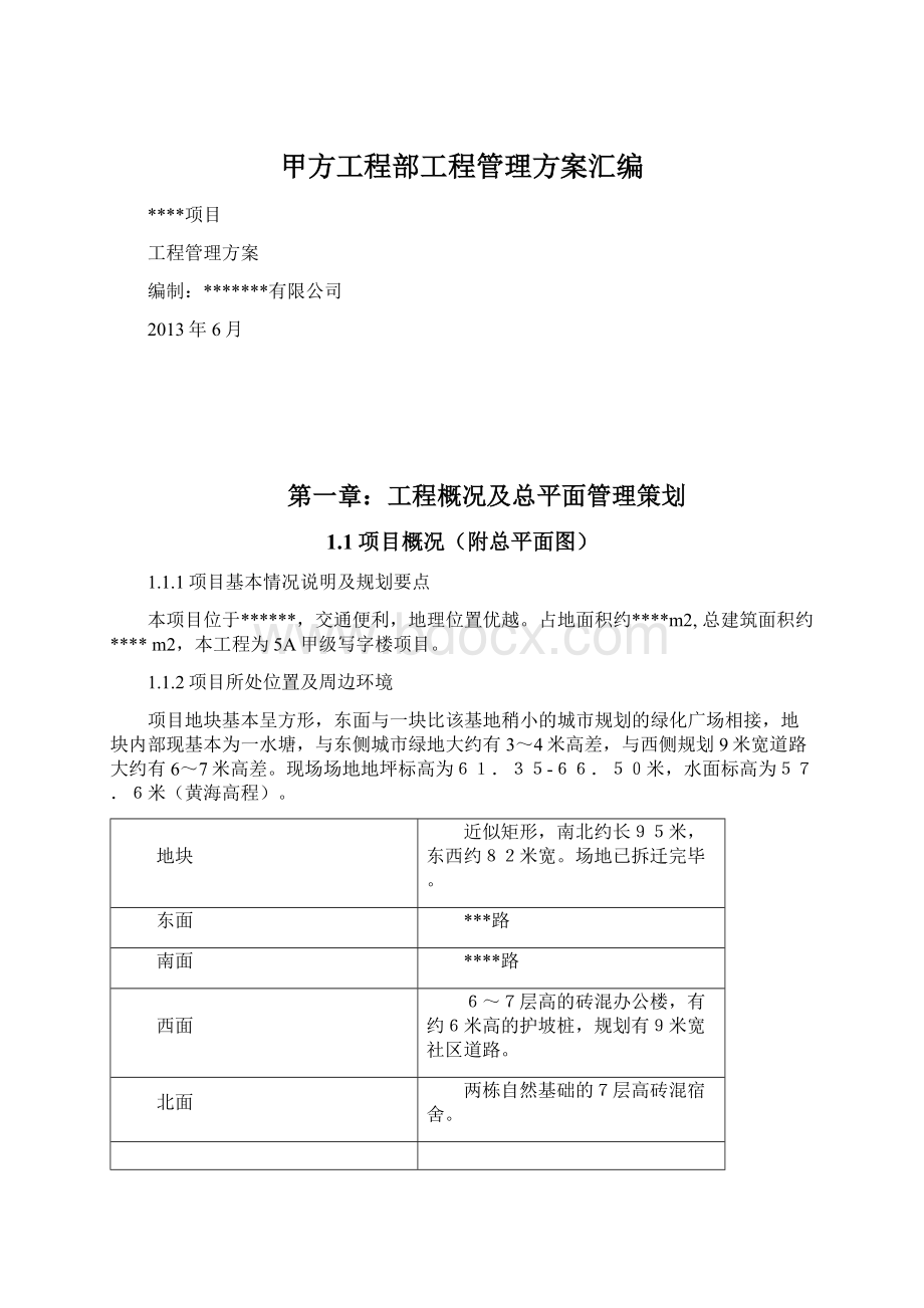 甲方工程部工程管理方案汇编Word文档下载推荐.docx