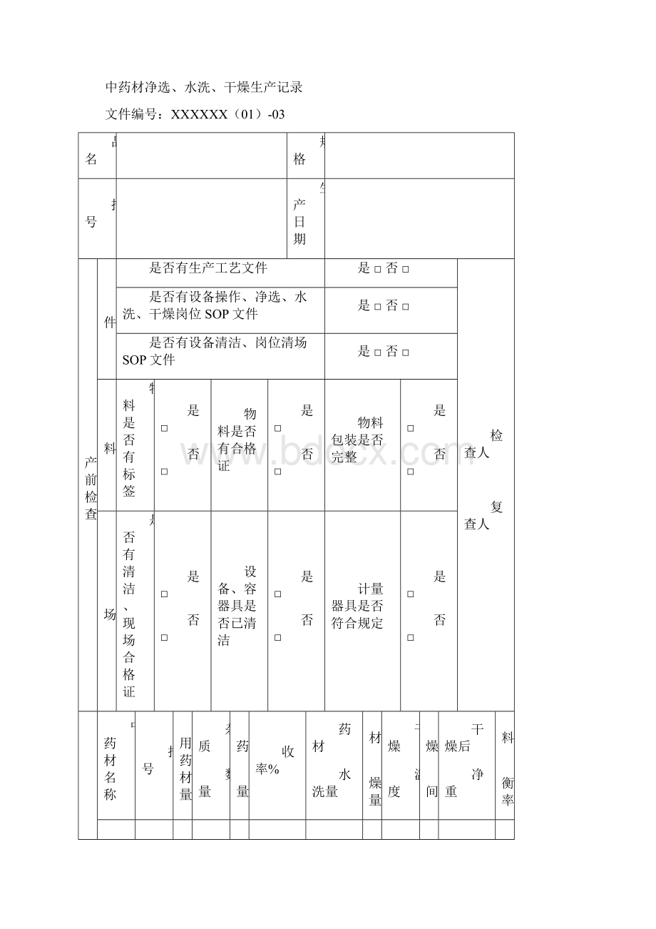 最全药品颗粒剂批生产记录表格全套.docx_第2页