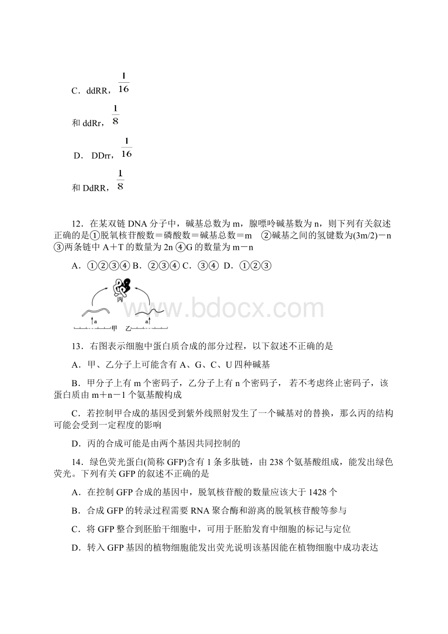 届太原市太原五中高三月考生物试题及答案 4Word文件下载.docx_第3页