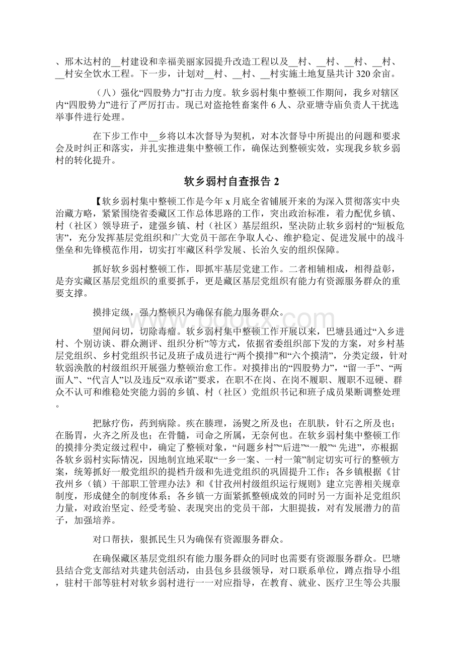 软乡弱村自查报告范文精选4篇实用.docx_第3页