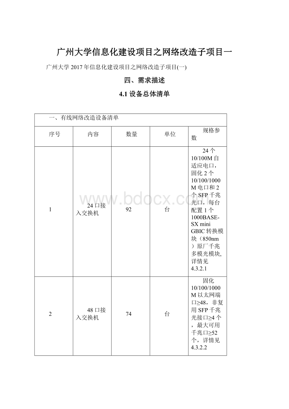 广州大学信息化建设项目之网络改造子项目一Word格式.docx_第1页