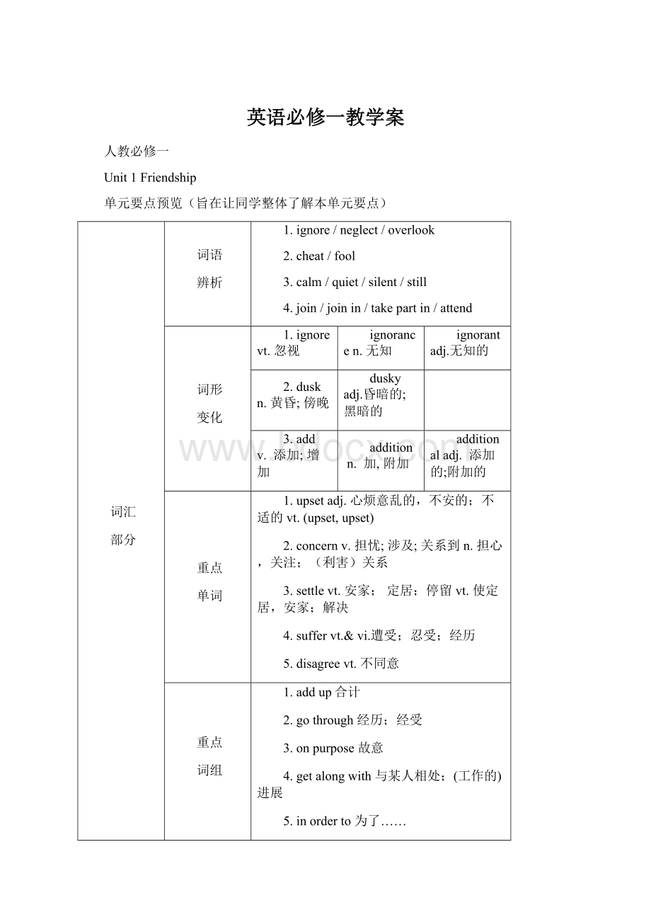 英语必修一教学案文档格式.docx