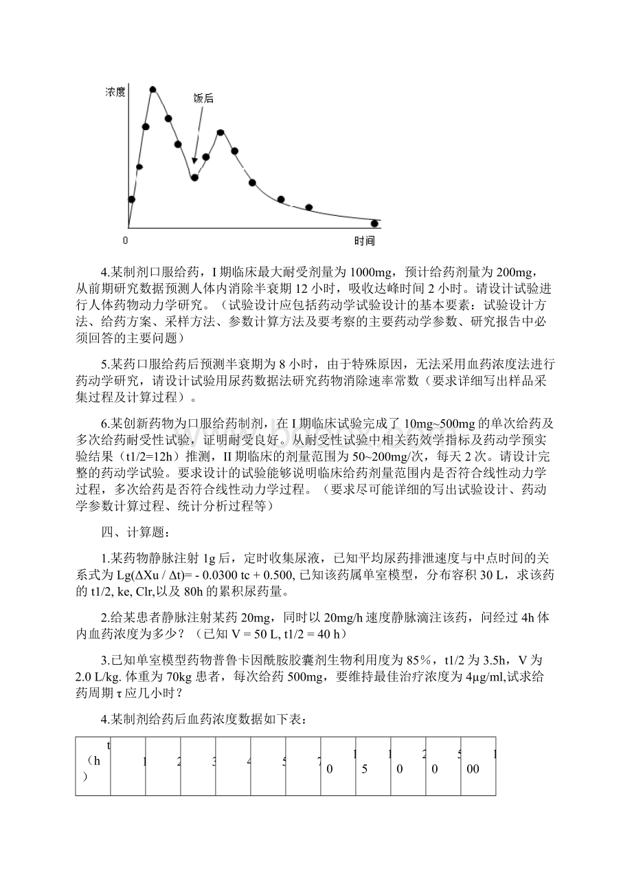 生物药剂与药物动力学复习题及参考答案Word文档格式.docx_第3页