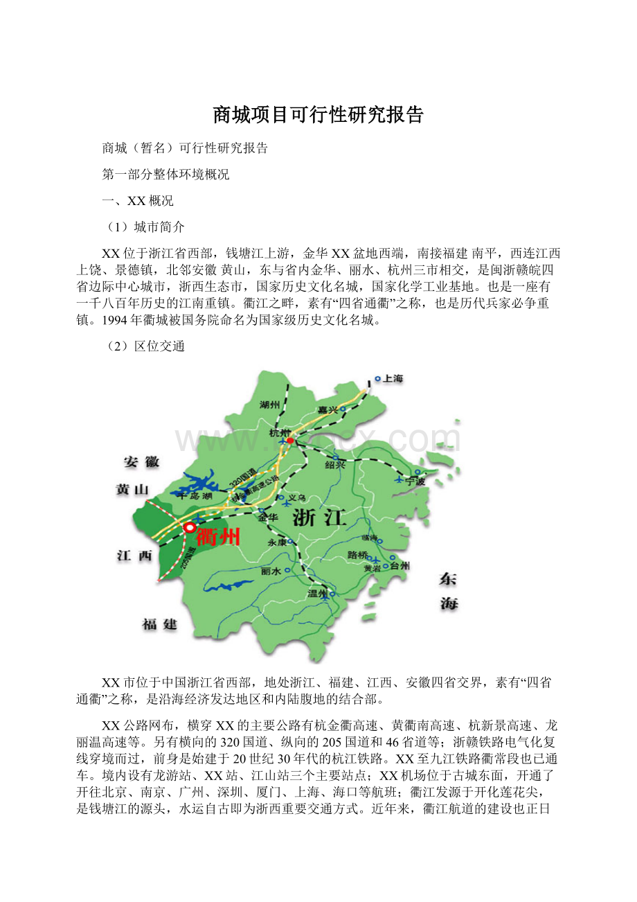 商城项目可行性研究报告.docx_第1页