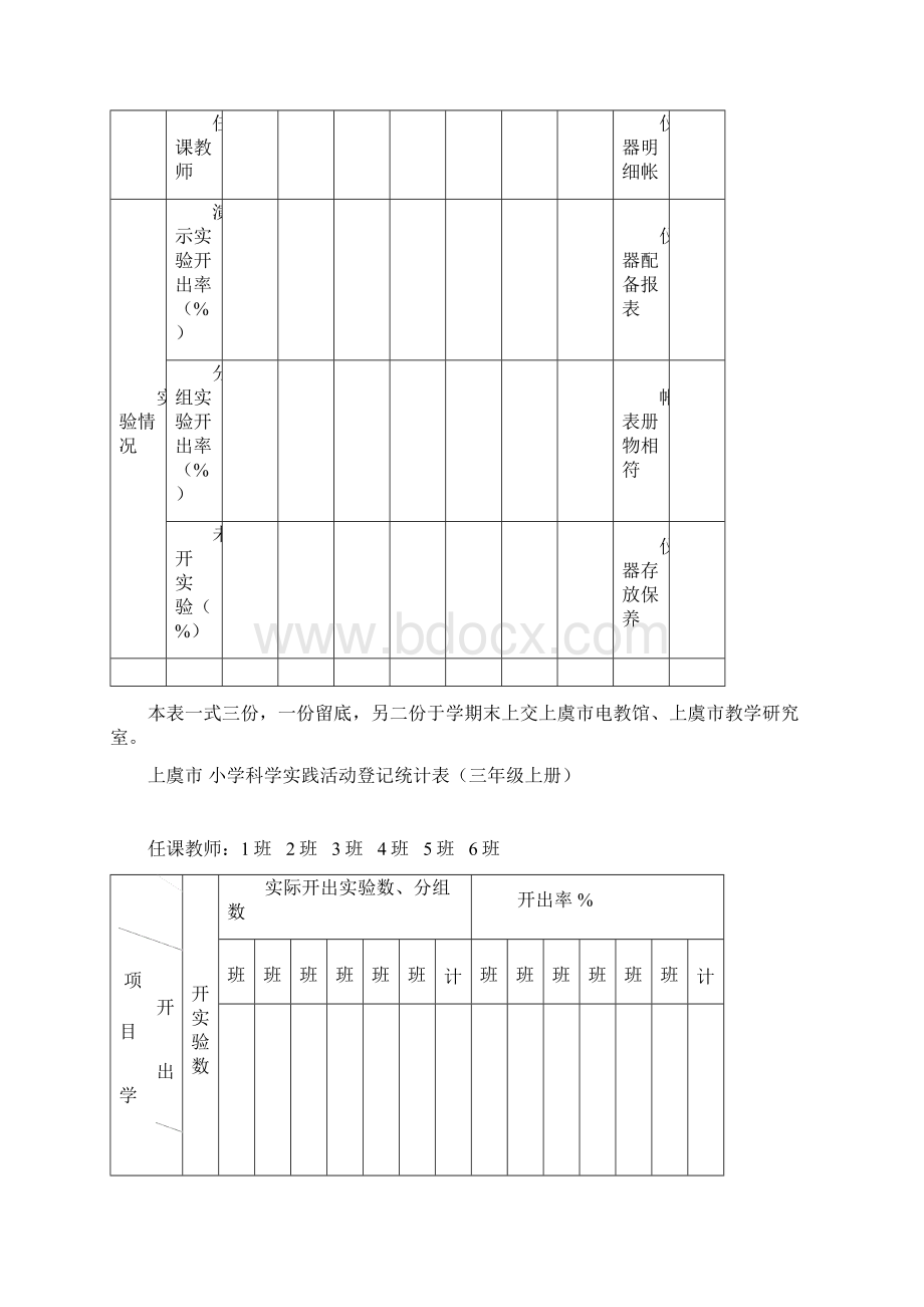 基础科学上虞市小学科学实践活动上册开出登记.docx_第3页