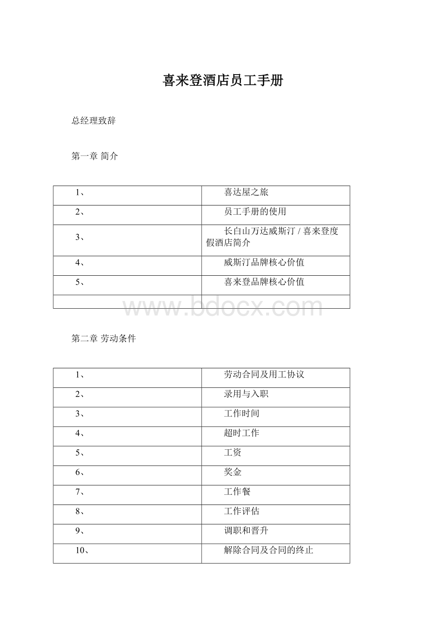 喜来登酒店员工手册.docx