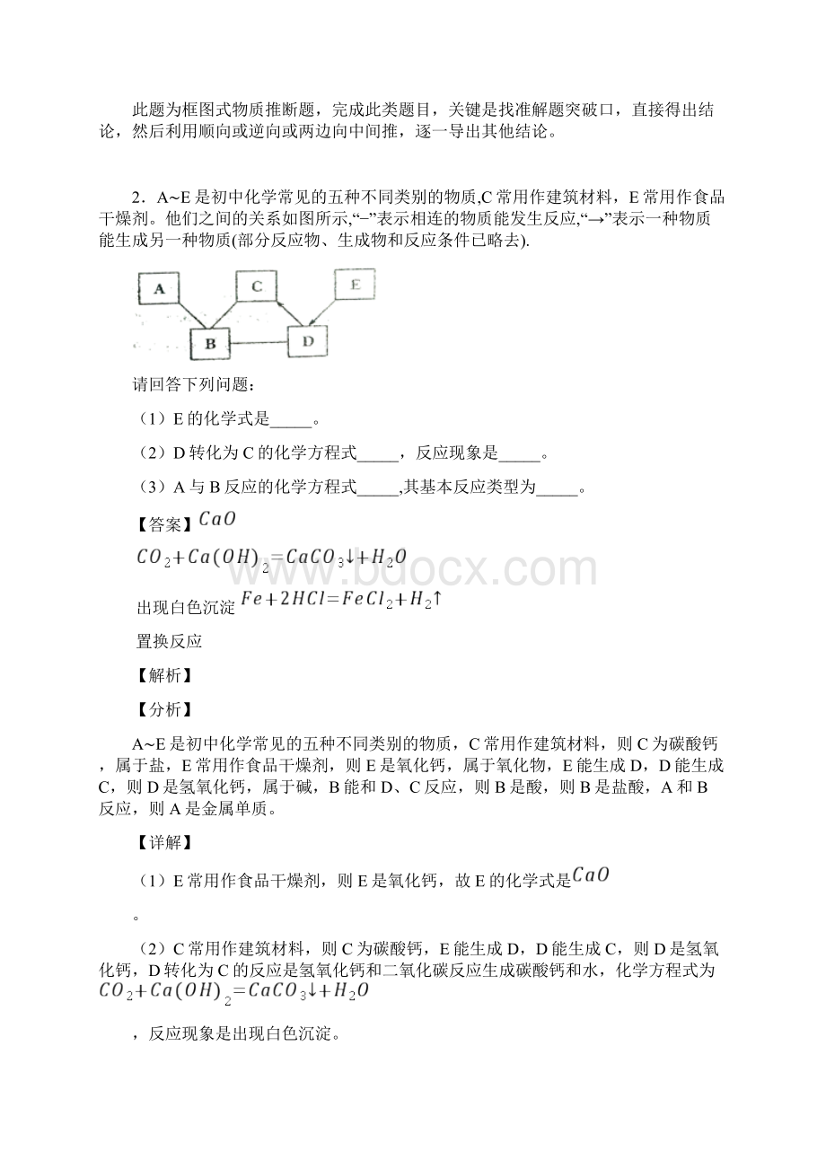 中考二轮复习化学推断题专题训练.docx_第2页