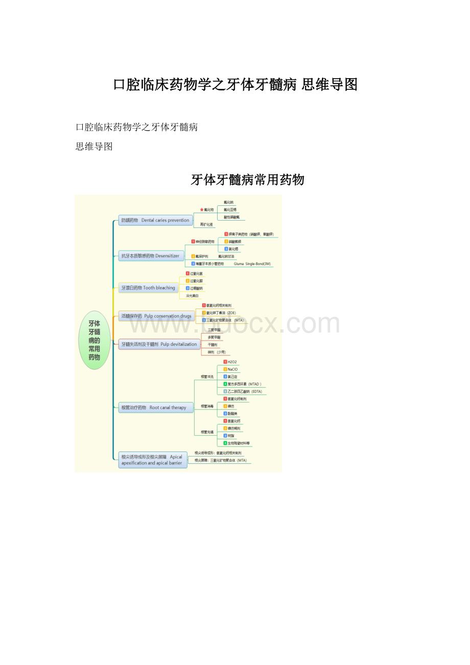 口腔临床药物学之牙体牙髓病 思维导图.docx_第1页