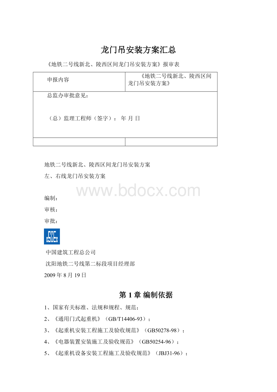 龙门吊安装方案汇总.docx