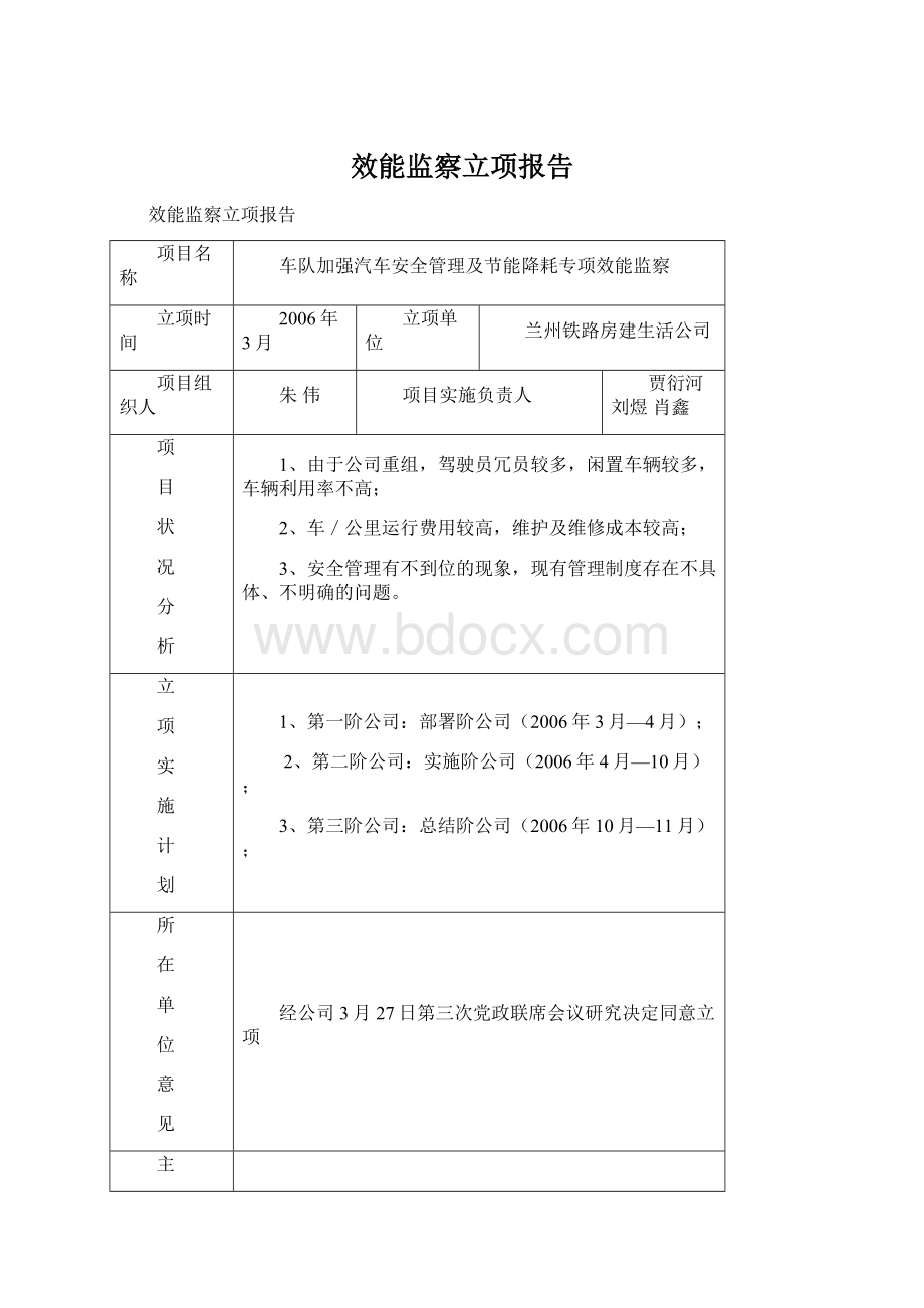 效能监察立项报告.docx_第1页