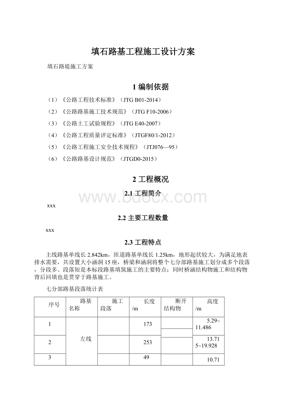 填石路基工程施工设计方案Word文档格式.docx_第1页