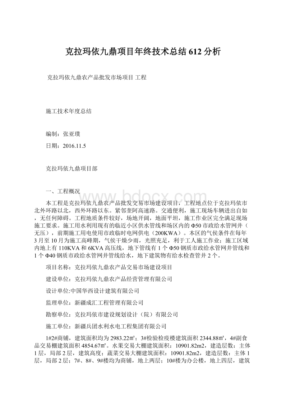 克拉玛依九鼎项目年终技术总结612分析Word下载.docx_第1页