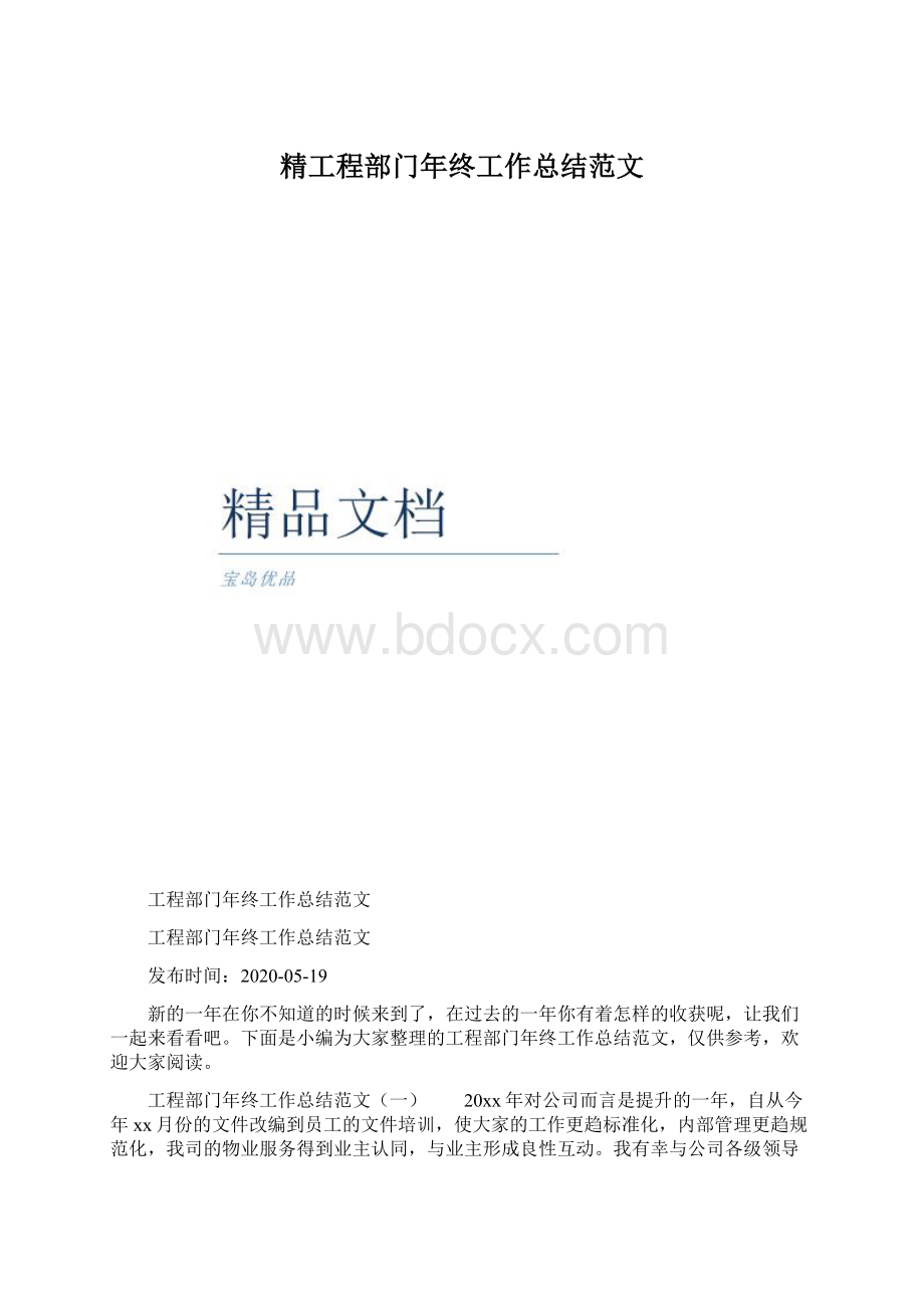 精工程部门年终工作总结范文.docx