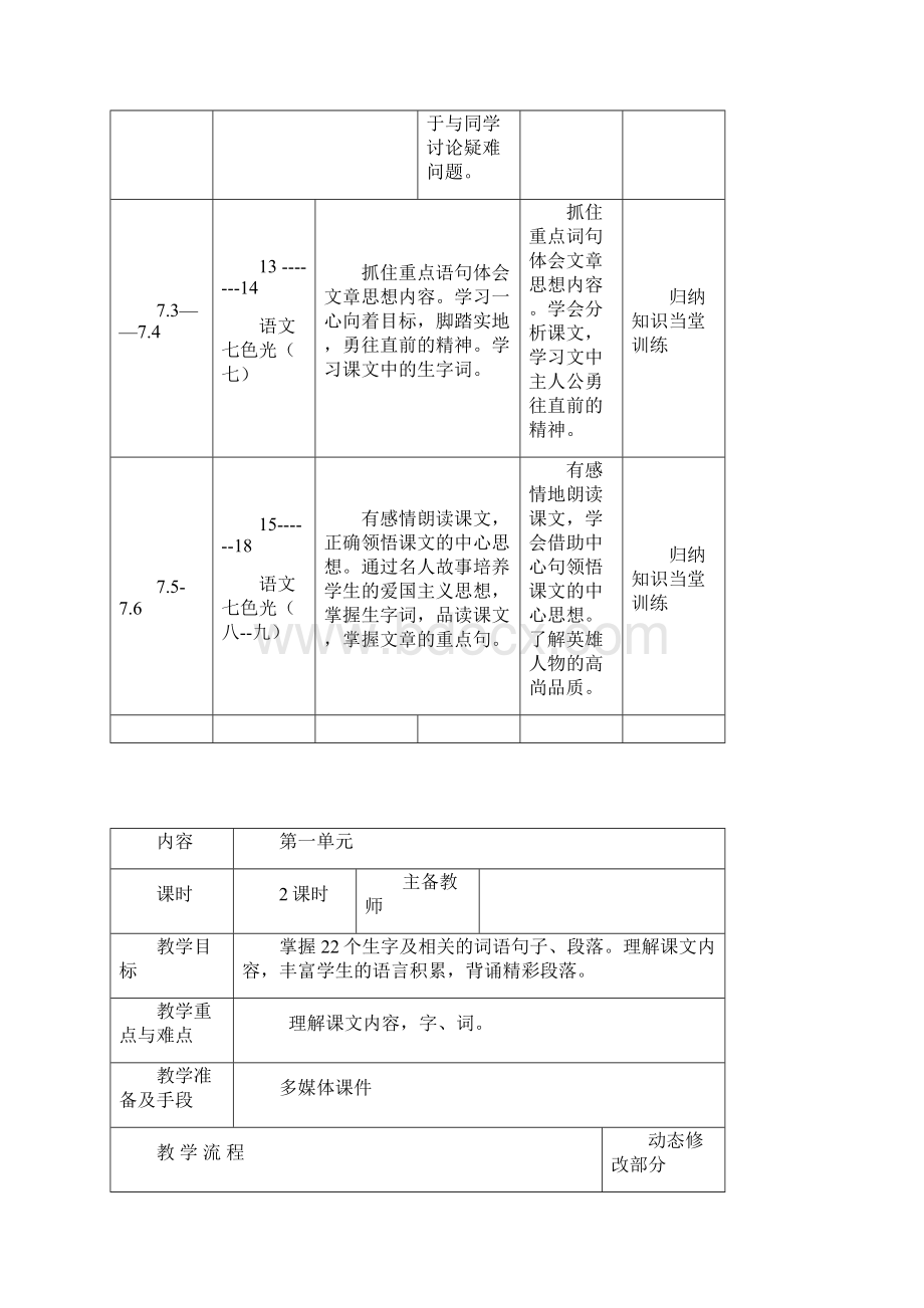 教科版小学语文四年级下册复习计划复习教案.docx_第3页