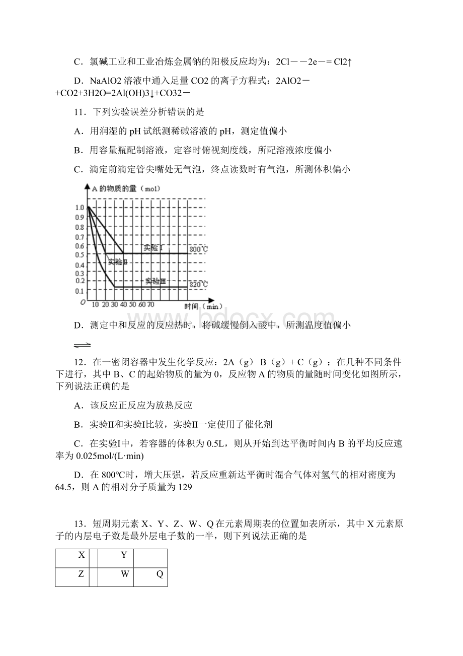 最新哈尔滨市高考理综模拟试题必考题型最新热点有答.docx_第2页