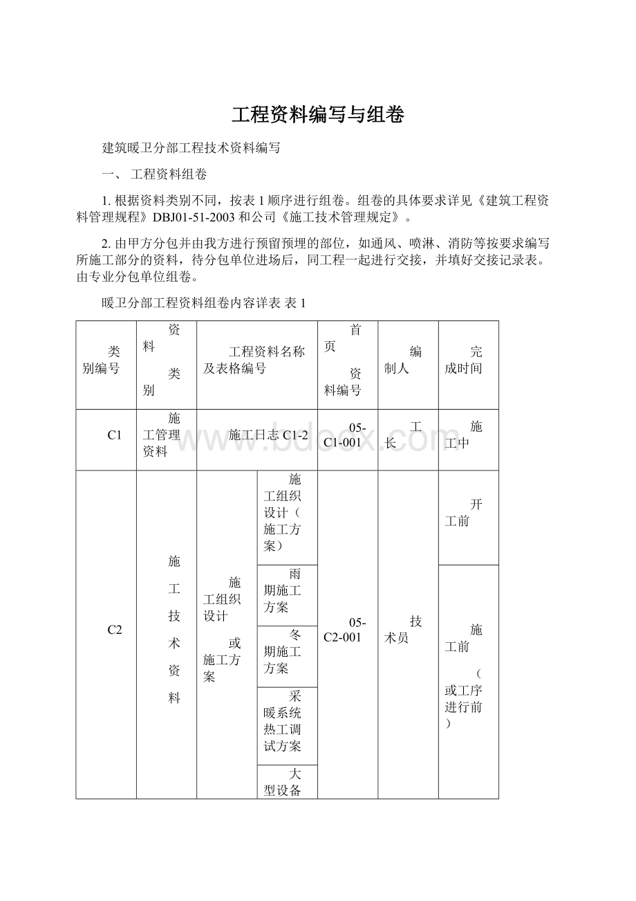 工程资料编写与组卷.docx